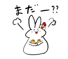 White rabbit and white cat sticker #2790914