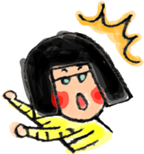 Girl with glasses in bobbed hair sticker #2794845