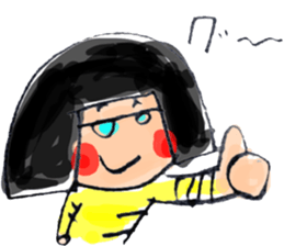 Girl with glasses in bobbed hair sticker #2794846