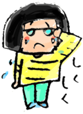 Girl with glasses in bobbed hair sticker #2794871