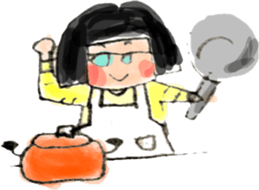 Girl with glasses in bobbed hair sticker #2794874