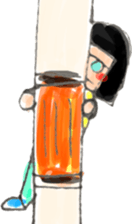 Girl with glasses in bobbed hair sticker #2794877