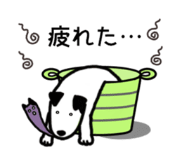 Bucket dog by Miniture bull terrier sticker #2797495