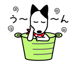Bucket dog by Miniture bull terrier sticker #2797499