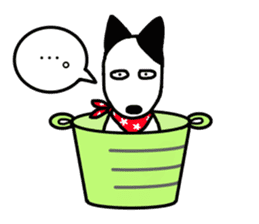 Bucket dog by Miniture bull terrier sticker #2797506