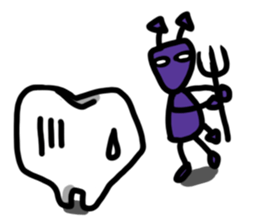 teeth and fungus of tooth decay sticker #2803120