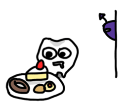 teeth and fungus of tooth decay sticker #2803124