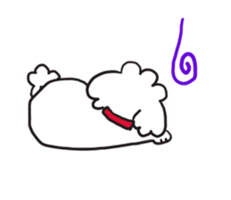 red coller poodle sticker #2807342