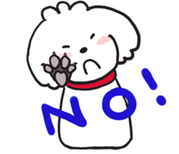 red coller poodle sticker #2807351