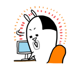 Cute Lovely Middle-aged Rabbit Life sticker #2811201