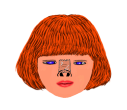 40 strange face running fire sticker #2812133