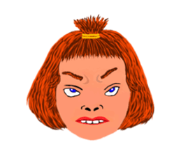 40 strange face running fire sticker #2812136