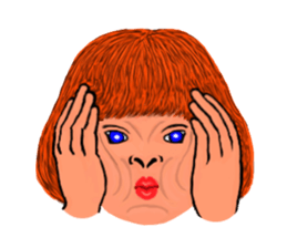 40 strange face running fire sticker #2812139