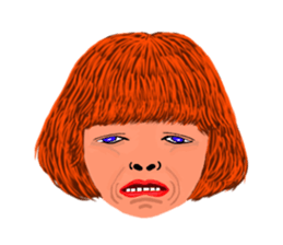 40 strange face running fire sticker #2812140