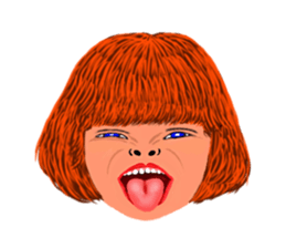 40 strange face running fire sticker #2812141