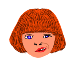 40 strange face running fire sticker #2812145