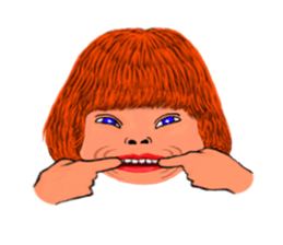 40 strange face running fire sticker #2812147