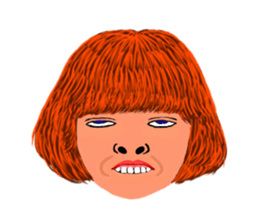 40 strange face running fire sticker #2812151