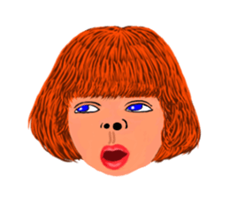 40 strange face running fire sticker #2812154