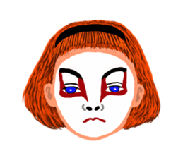 40 strange face running fire sticker #2812156