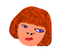 40 strange face running fire sticker #2812158