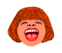 40 strange face running fire sticker #2812161