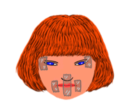 40 strange face running fire sticker #2812166