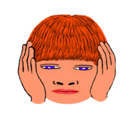 40 strange face running fire sticker #2812169