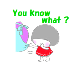 Little girl talks sticker #2816079