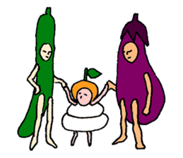 Eggplant and cucumber sticker #2828004