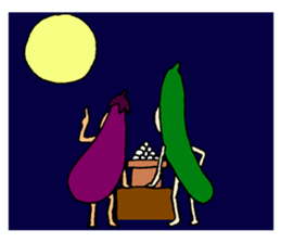 Eggplant and cucumber sticker #2828007