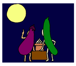 Eggplant and cucumber sticker #2828007