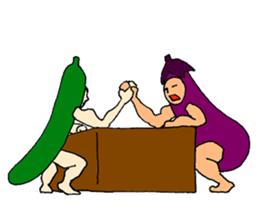 Eggplant and cucumber sticker #2828008