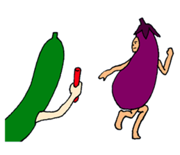 Eggplant and cucumber sticker #2828016