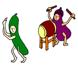 Eggplant and cucumber sticker #2828022