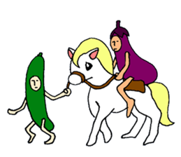 Eggplant and cucumber sticker #2828023