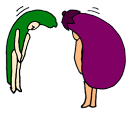 Eggplant and cucumber sticker #2828027