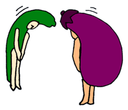 Eggplant and cucumber sticker #2828027