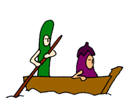 Eggplant and cucumber sticker #2828033