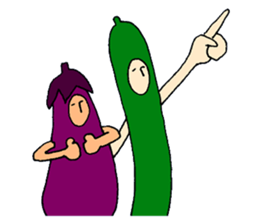 Eggplant and cucumber sticker #2828041