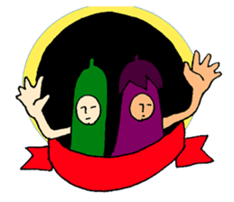 Eggplant and cucumber sticker #2828042