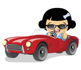 Mika, cute kokeshi doll in blue kimono sticker #2839857