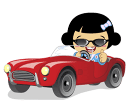Mika, cute kokeshi doll in blue kimono sticker #2839857