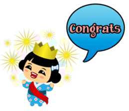 Mika, cute kokeshi doll in blue kimono sticker #2839865