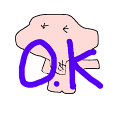 A pink elephant sticker #2841013