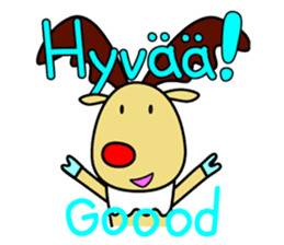 The cute reindeer speaking Finnish sticker #2843249