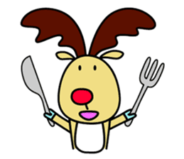 The cute reindeer speaking Finnish sticker #2843261