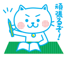 Everyday of cute white cat sticker #2844974