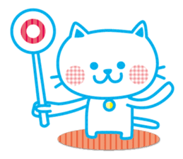 Everyday of cute white cat sticker #2844999