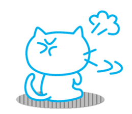 Everyday of cute white cat sticker #2845002